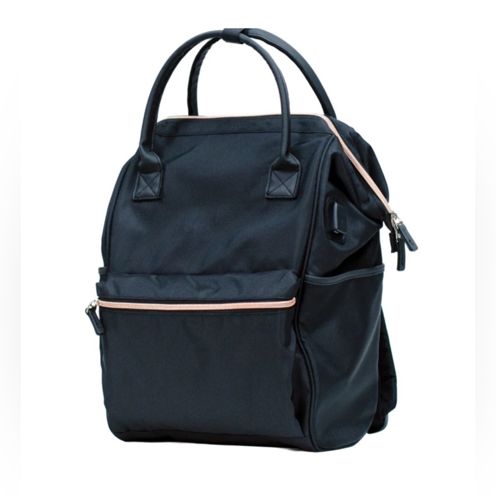 Olympia Melody Travel Backpack with Laptop Compartment 16" Black/Rose Gold